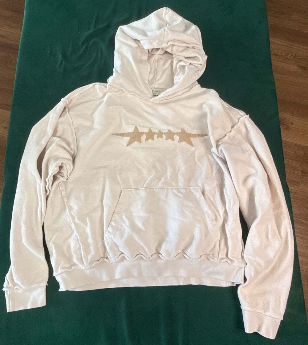 Lonely Ghost Star Graphic Distressed Hoodie